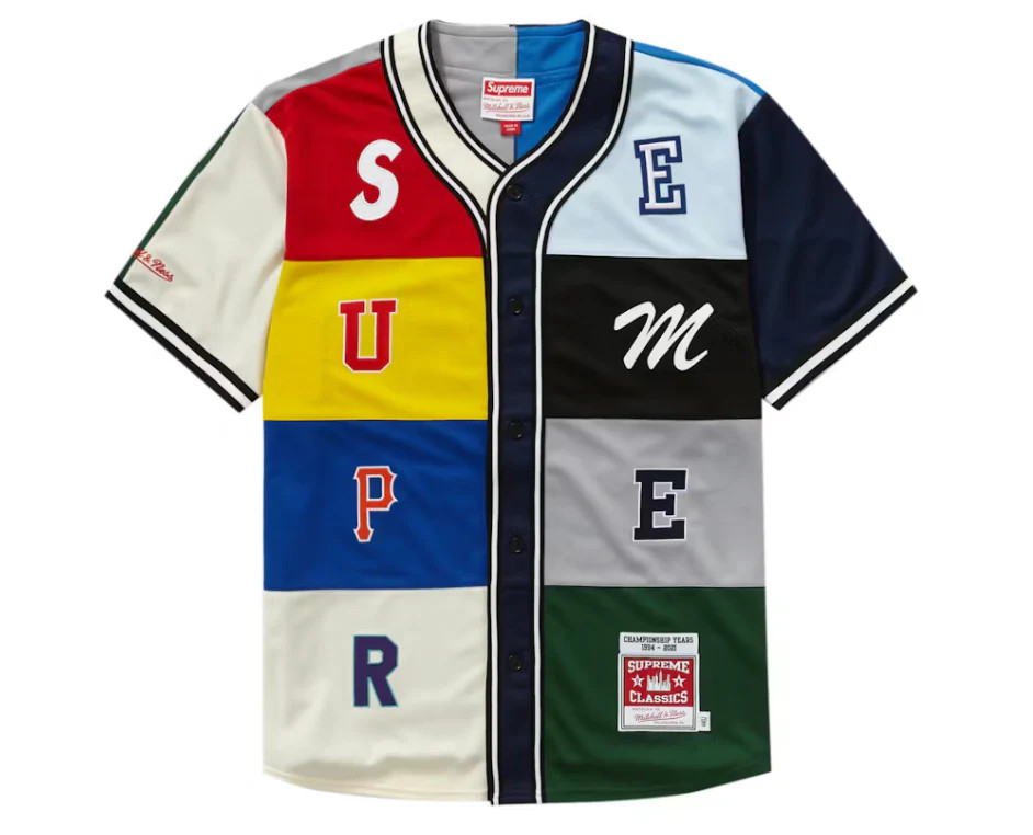 Supreme Mitchell & Ness Patchwork Baseball Jersey "Multicolor" SS21
