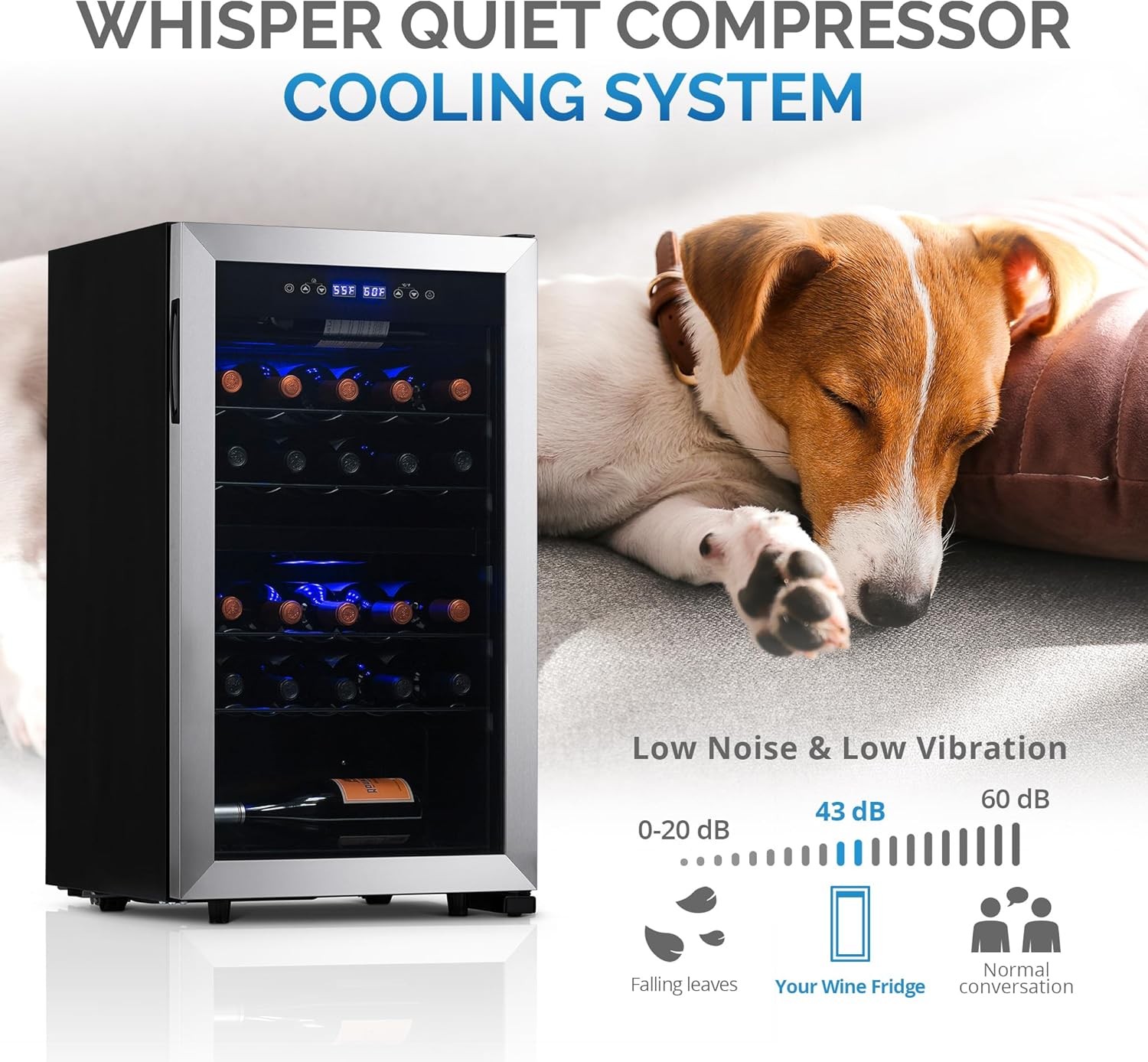 Newair NWC028SS01-RB Dual Zone Wine Fridge with Racks - Certified Refurbished