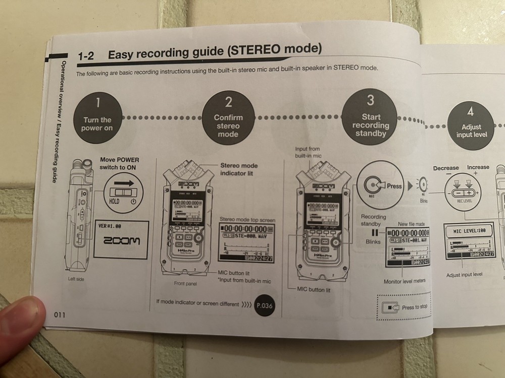 Zoom H4n Pro Handy Recorder Operation Manual