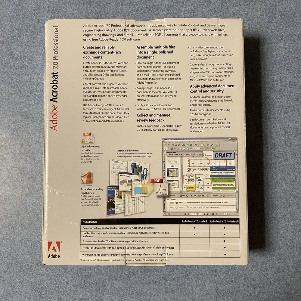 Adobe Acrobat 7.0 Professional - New - Windows Xp - Not Supported Anymore