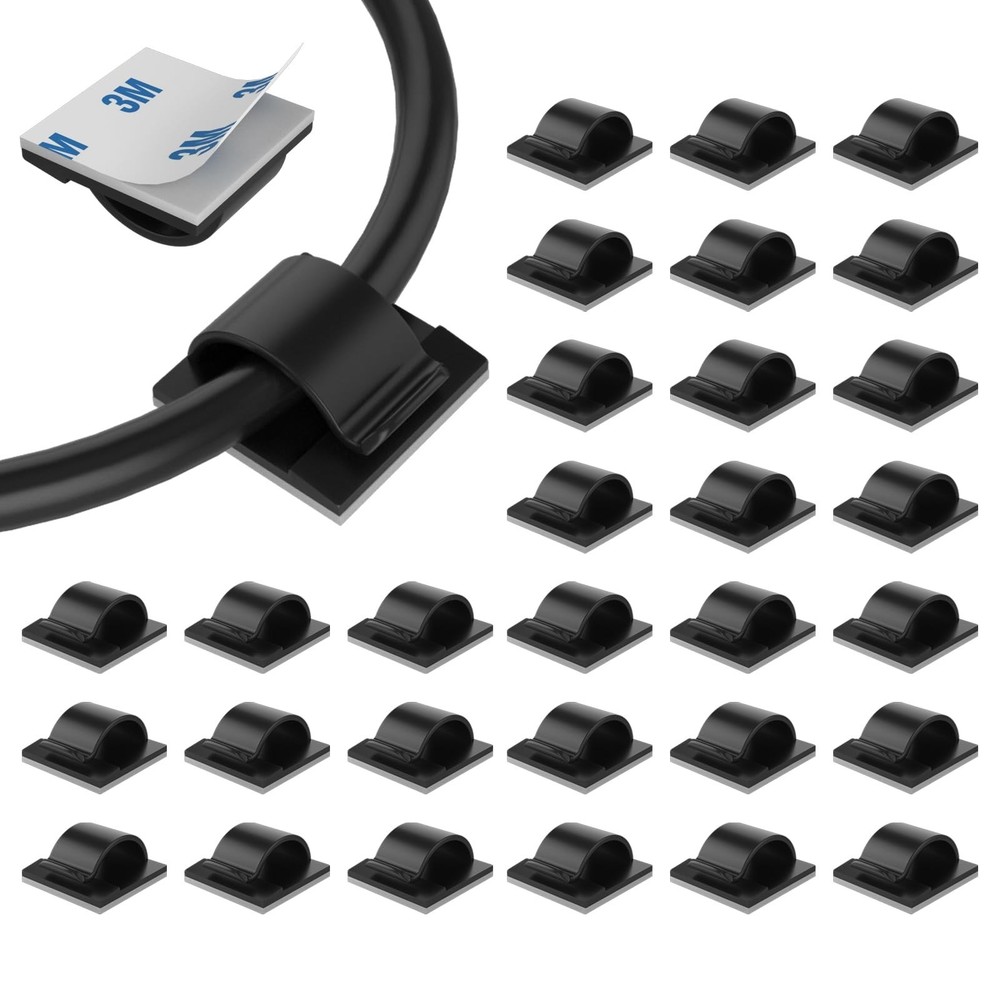 LinkDocs 30 Pieces Adhesive Cable Clips Wire Clips Cable Wire Management Wire...