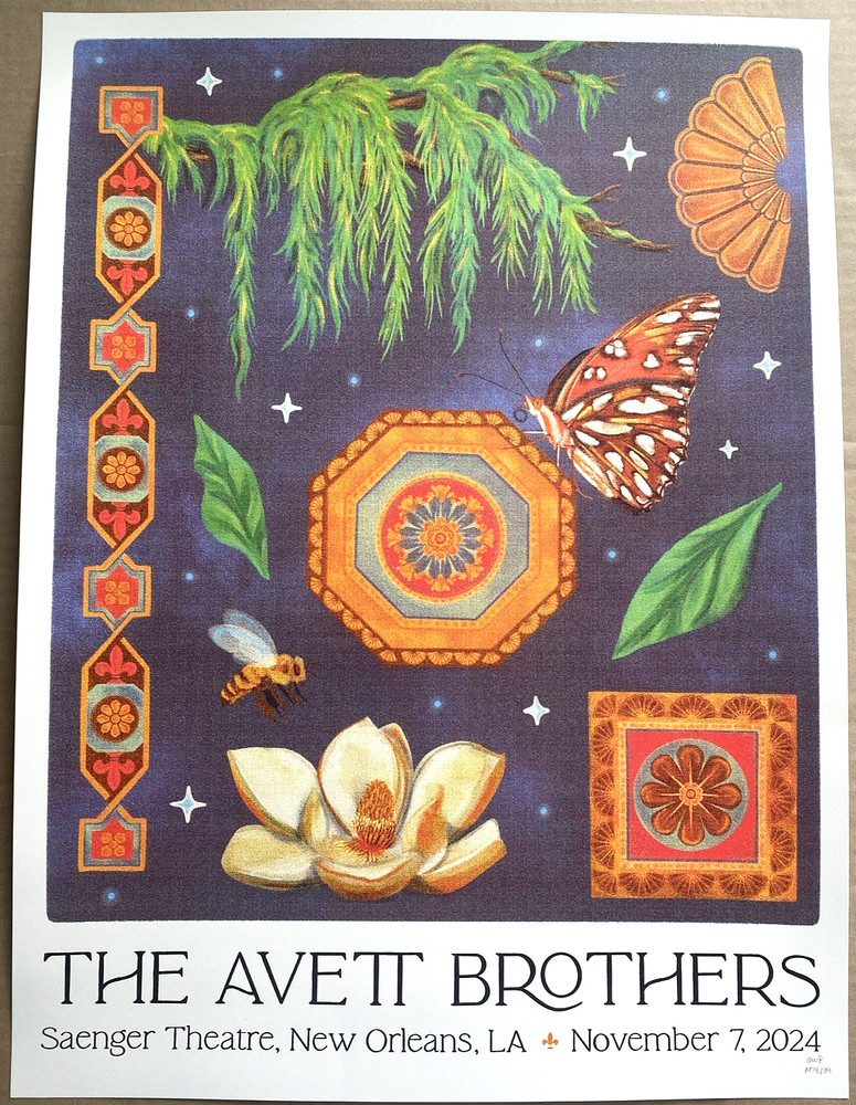 OFFICIAL POSTER The Avett Brothers NOV 7th 2024 New Orleans LA SIGNED AP S/N#/39