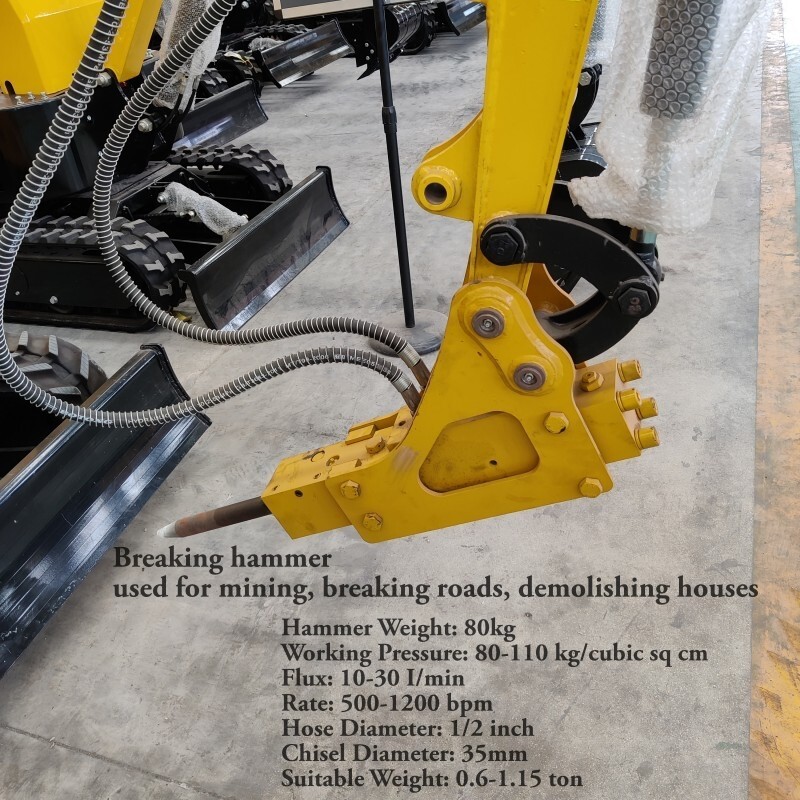 Break Hammer Attachment for Typhon Mini Excavators Digger Bagger Track Crawler