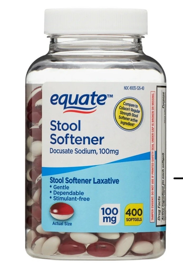 Equate Stool Softener Laxative Softgels for Constipation 400 count