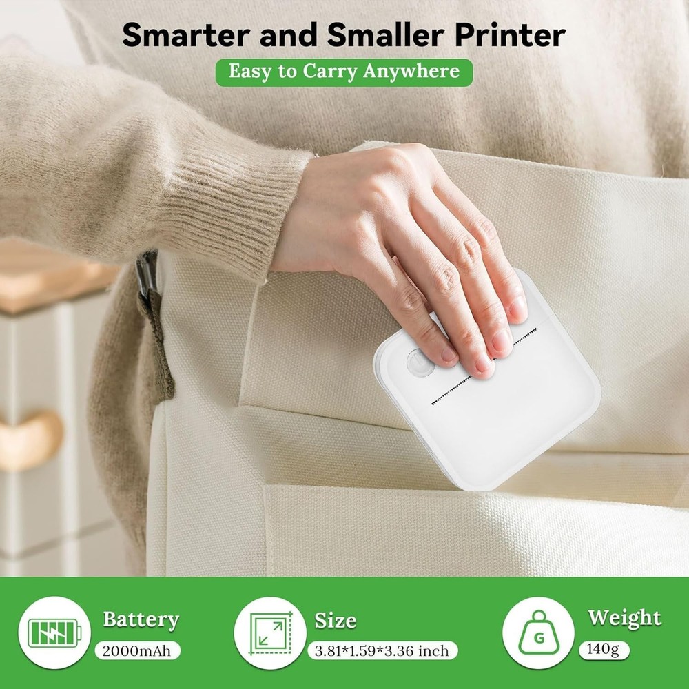 Mini Sticker Label Maker Machine Tape 2 Inch Bluetooth Themal Printer Inkless