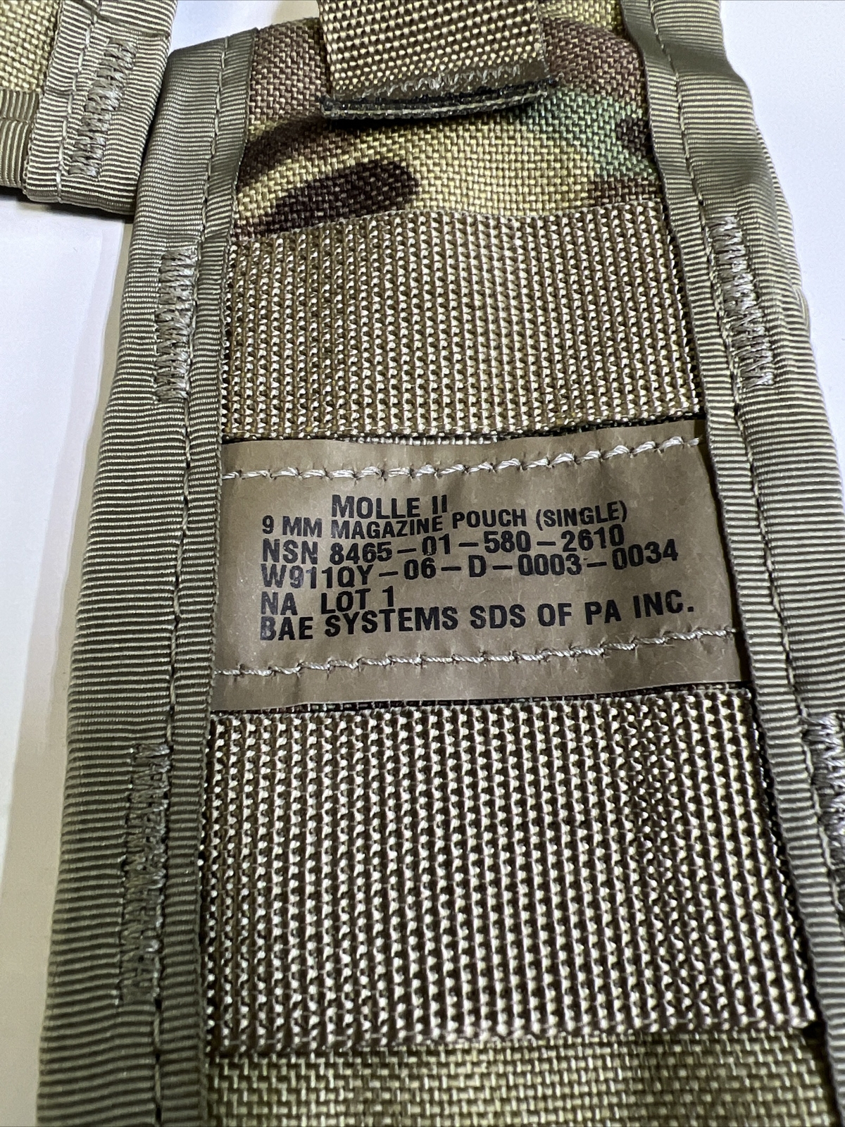 USGI MOLLE Pistolman Pocket Set OCP Multicam 4 9mm Mag Pouches Holster Extender