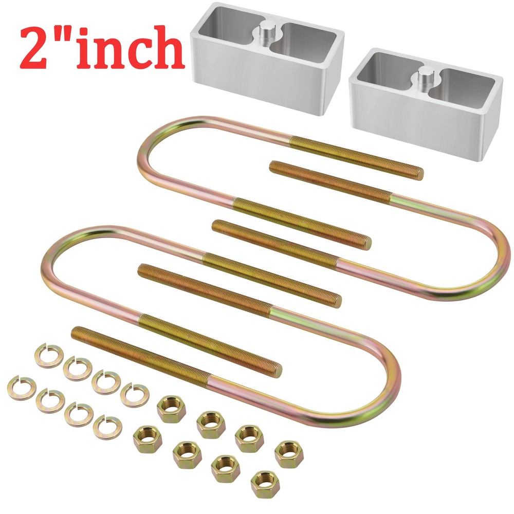 Universal 2"/ 3" /4" Drop with U-Bolts & Hardware Leaf Spring Lowering Block Kit
