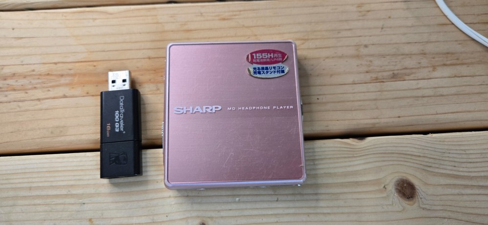 Sharp MD-ST600 Minidisc MDLP Player - Tested and Fully Working + USB Drive