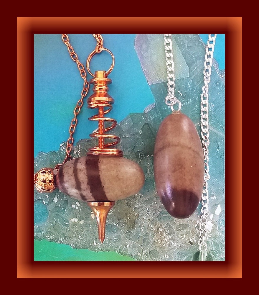 SHIVA LINGAM DOWSING PENDULUM and COPPER VORTEX Lingam Pendulum, 2 PENDULUMS