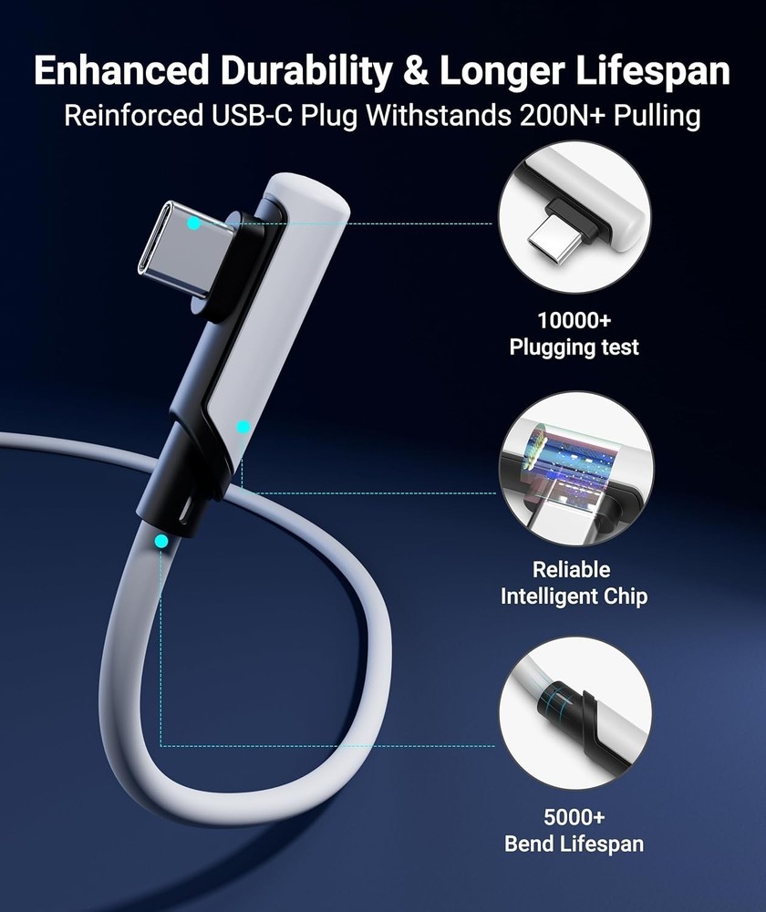 Durable 16FT USB 3.0 Cable for Meta Quest 3 & Pico - Immersive PC VR Experience