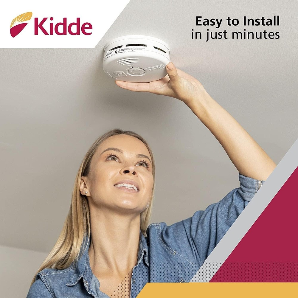 Smoke & Carbon Monoxide Detector Combo, 10- Battery, Replacement Alert, 4 Cou...
