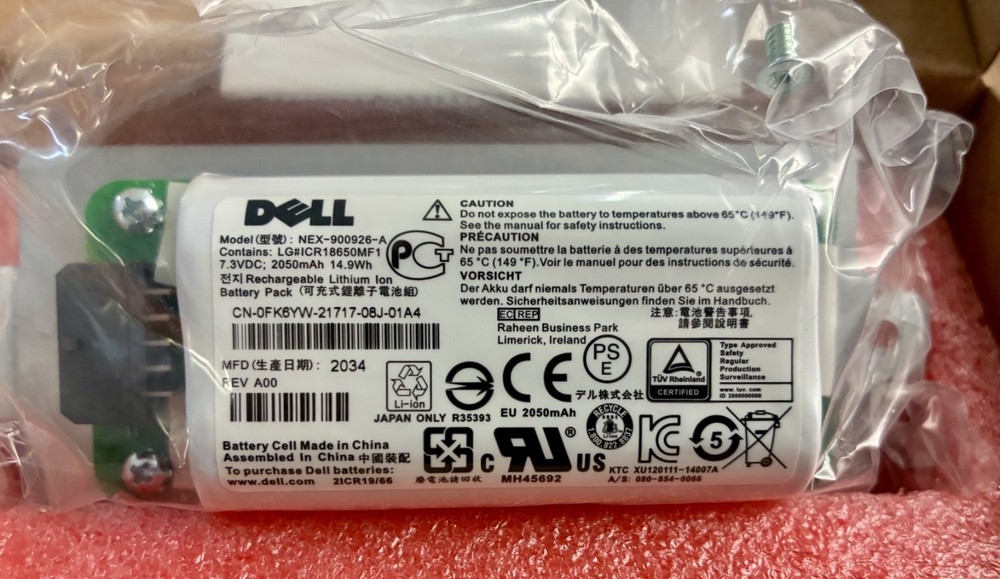 NEW Dell K4PPV Battery for EqualLogic PS6210 PS4210 Type 15 Storage Controller