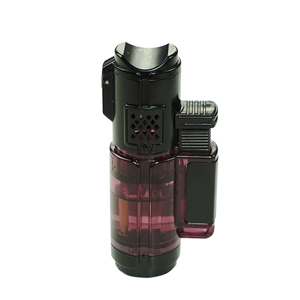 Triple Jet Flame Torch Lighter Refillable Lockable Windproof W/ Cigar Puncher