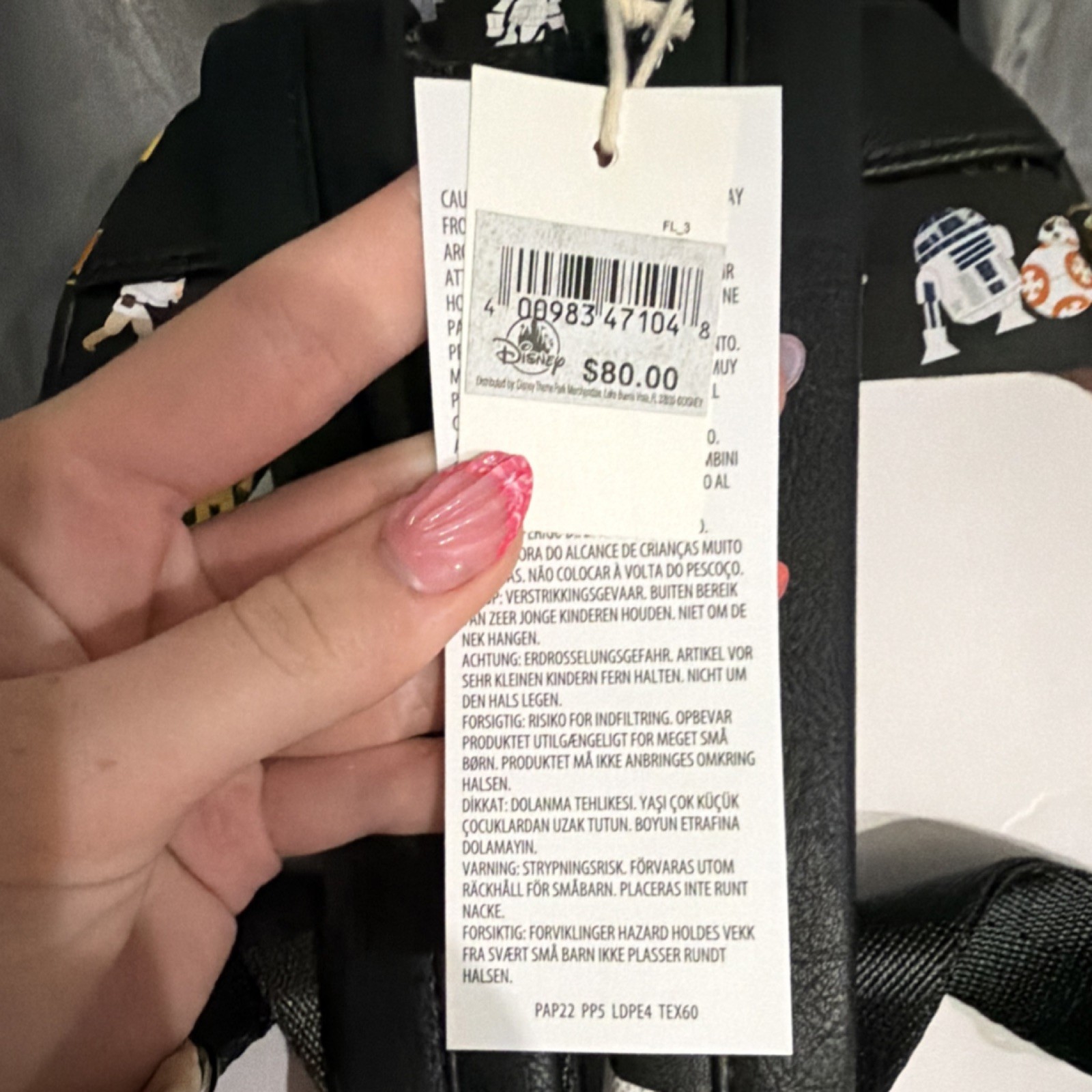 Loungefly Star Wars Disney Mini Backpack Black Multicolor Character Print