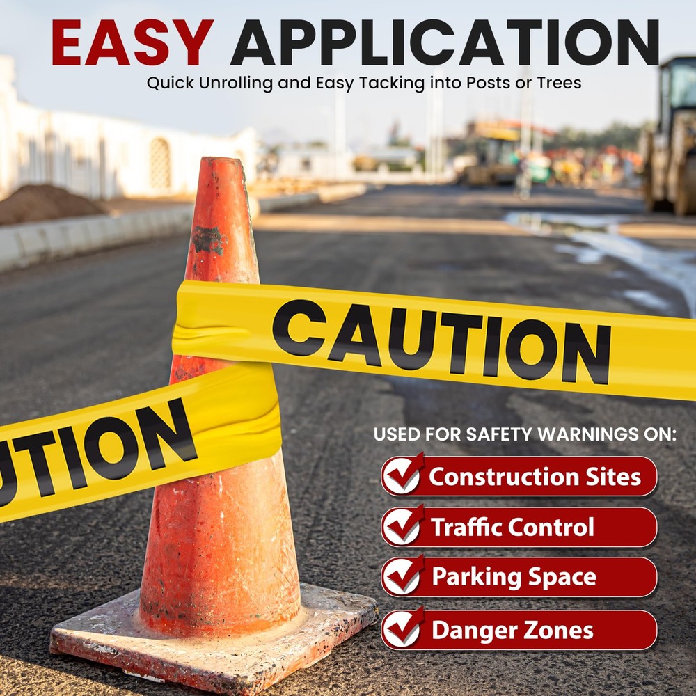 Pyle 12 Pieces Yellow Caution Tape Set