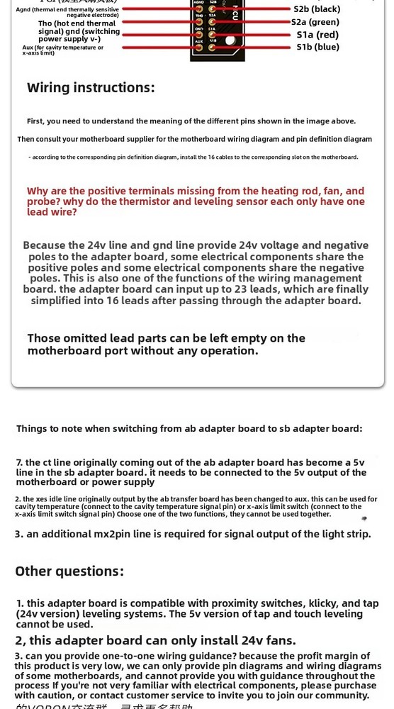 CW2 split quick-release adapter board VORON2.4 can be equipped with LED lights