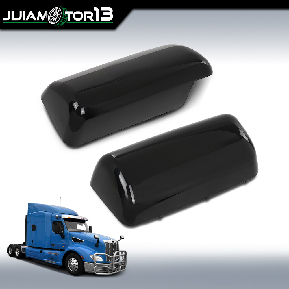 Fits Peterbilt 579 Black Driver & Passenger Side Replacement Door Mirror Covers