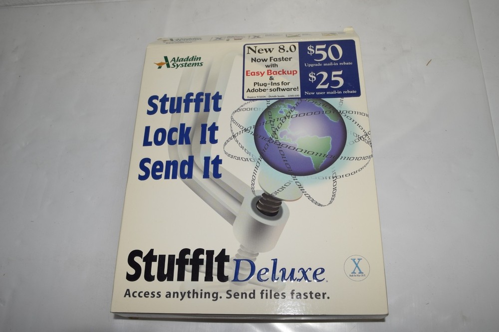 *TC* ALADDIN SYSTEMS STUFFIT LOCK IT SEND IT STUFFIT DELUXE SOFTWARE (JMS8)