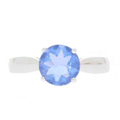 Sterling Silver Semi Mount Ring Setting Round RD 8x8mm White Topaz