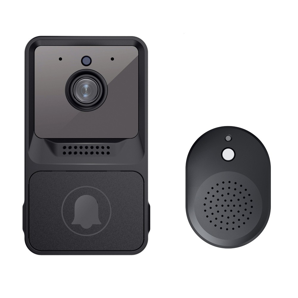 Black Smart Wireless WiFi Video Doorbell Door Ring Intercom Security Camera Bell