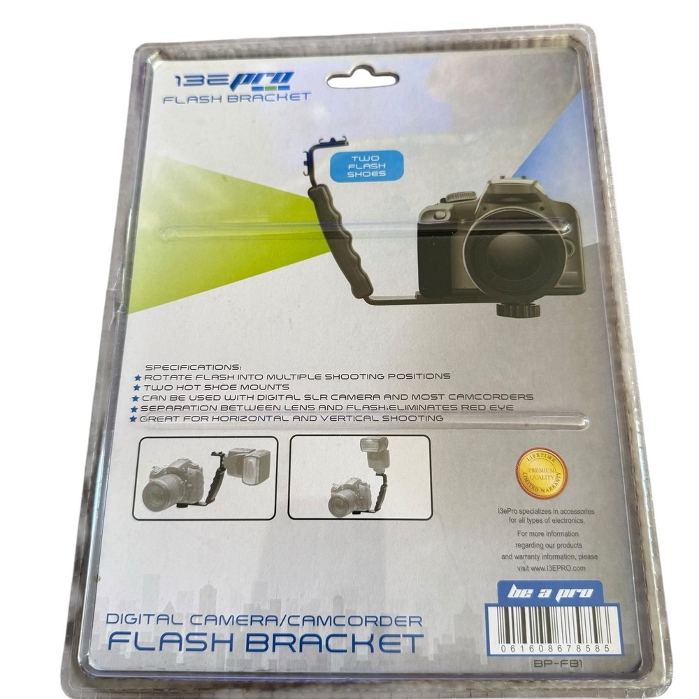 Be-Pro Heavy Duty Photography L Bracket with 2 Flash Shoe Mounts