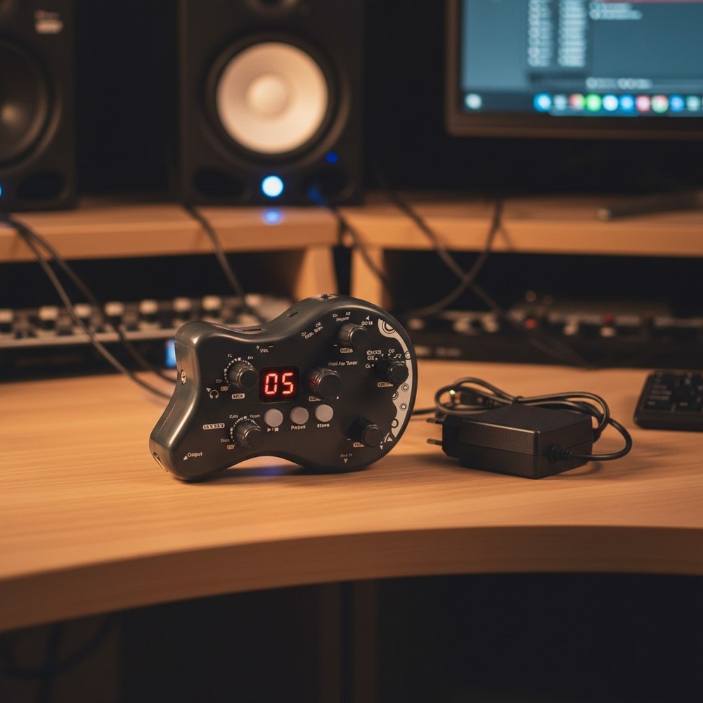 Lightweight 15 Effect Guitar Processor with Tuning Function - Portable Grey