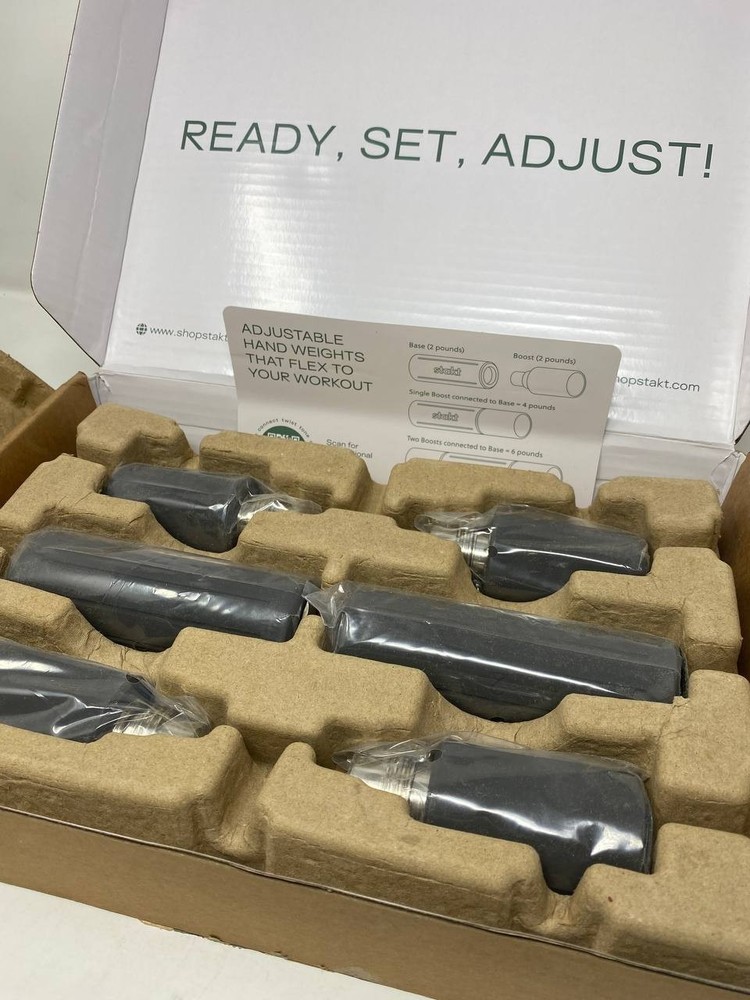 Stakt Weights Grey Adjustable Hand Weight Set for Flex Workouts Open Box