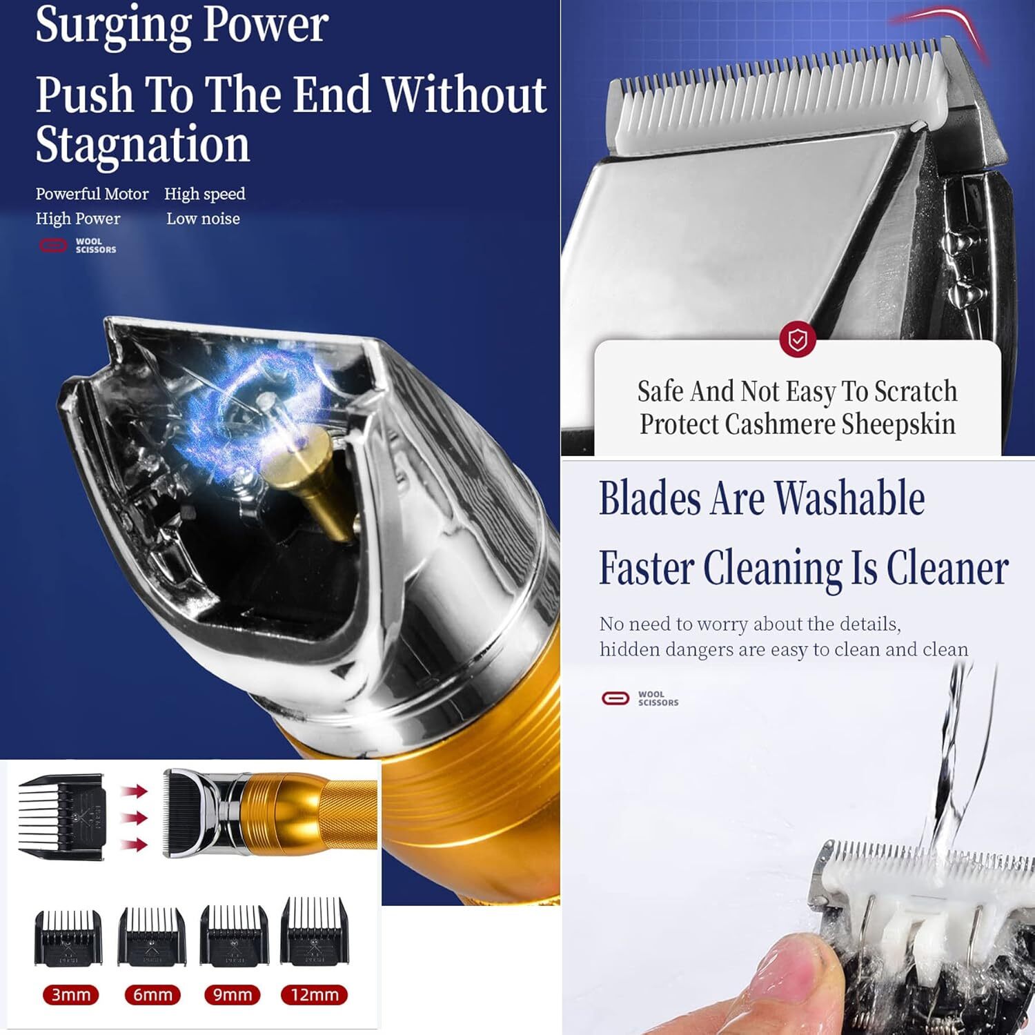 380W Heavy-Duty Pet Hair Trimmers Electric Professional Dog Grooming Clippers US