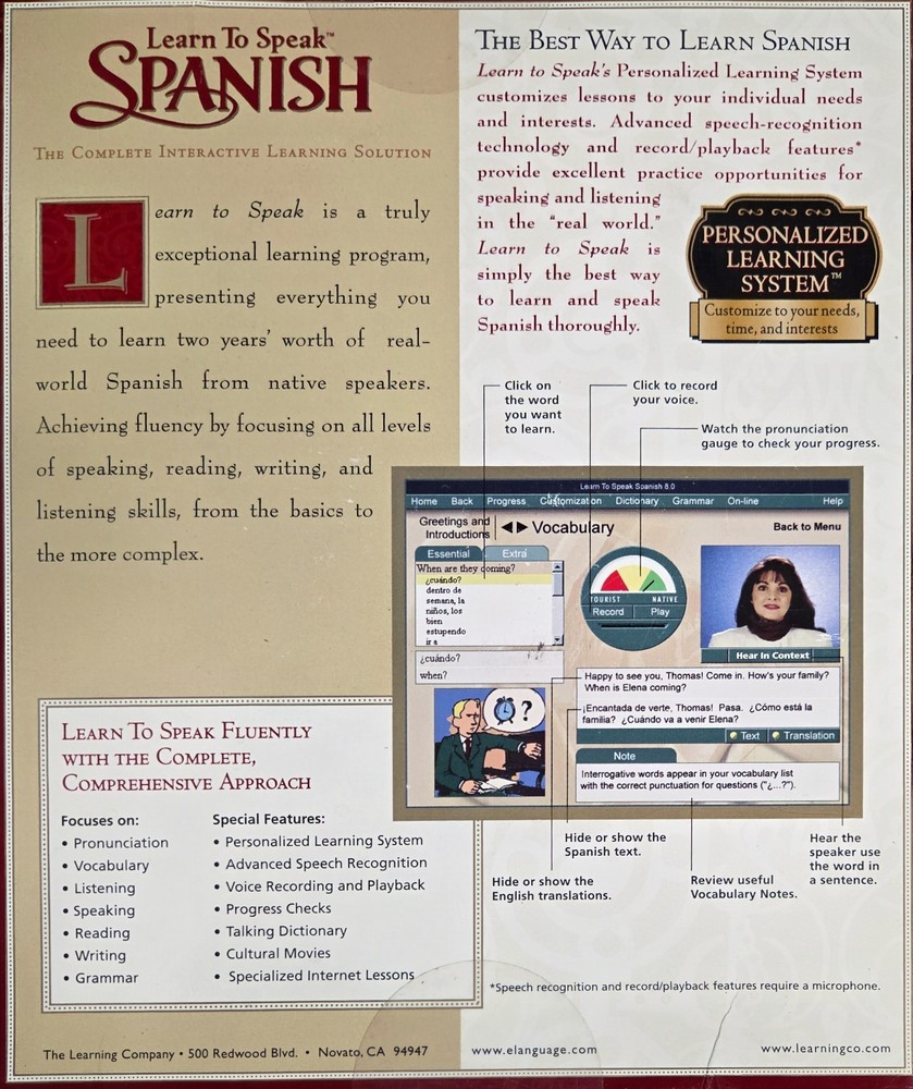 Learn To Speak Spainish The Complete Interactive Learning Solution 5 CD Set