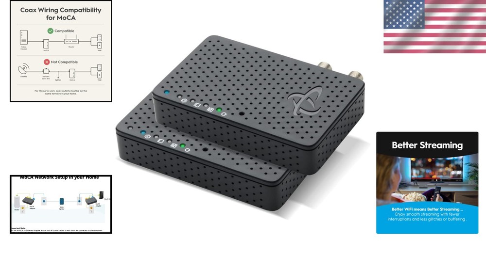 MoCA 2.5 Network Adapter 2-Pack - Up to 1 Gbps