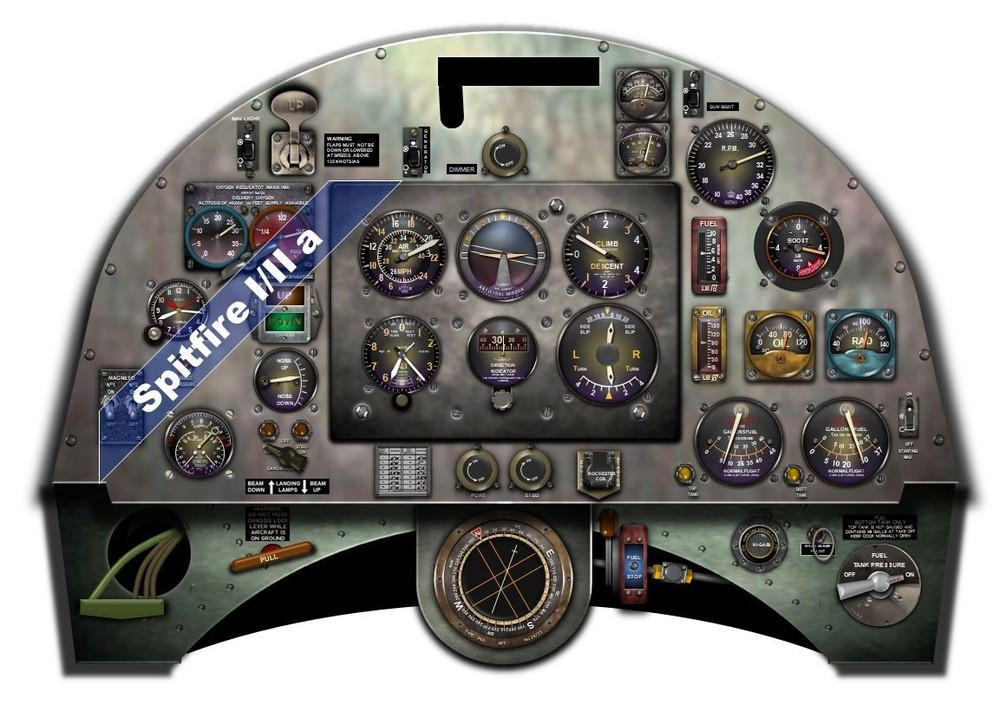 SPITFIRE COCKPIT instrument panel CDkit