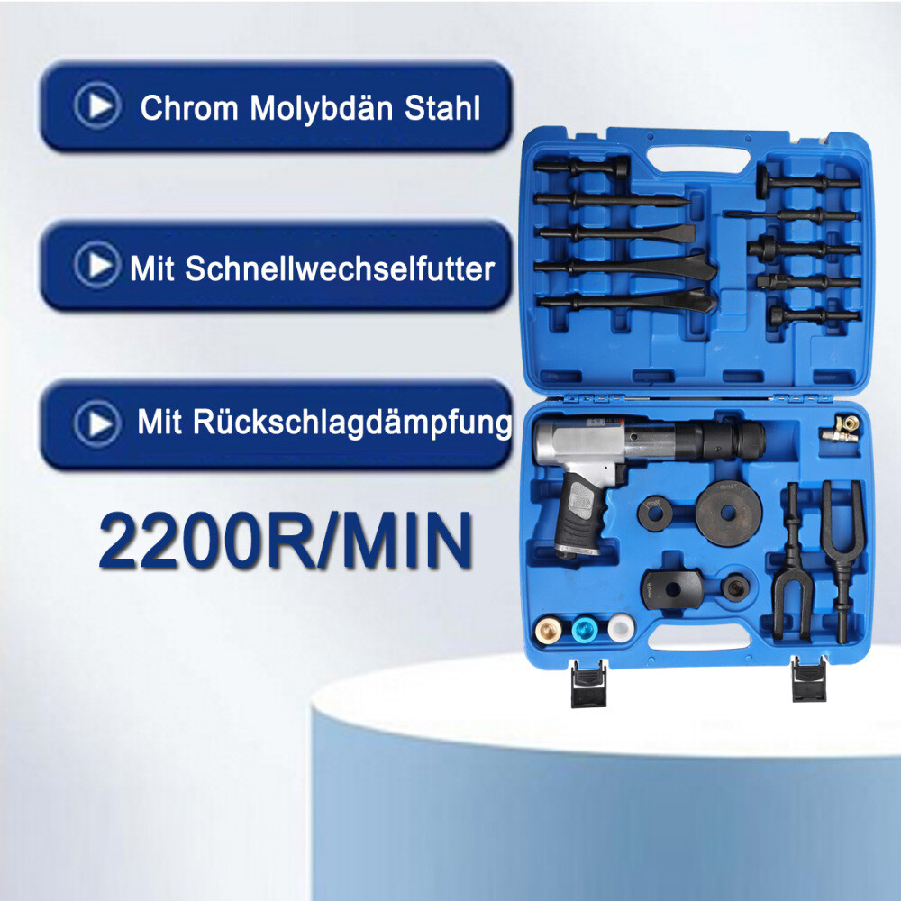 Air Hammer Kit Chisel Tool Set Multi-functional Pneumatic Hammer Retainer 1/4"