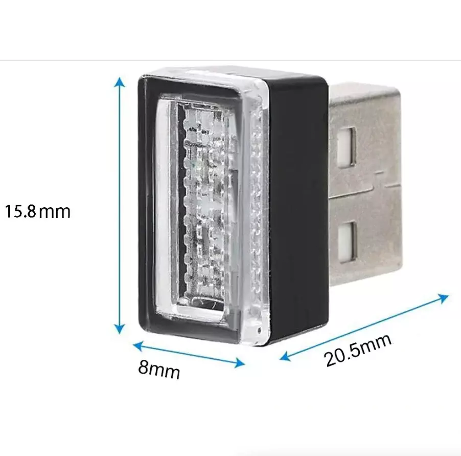2PCS USB LED Car SUV Interior Light Neon Atmosphere Ambient Lamp Accessories