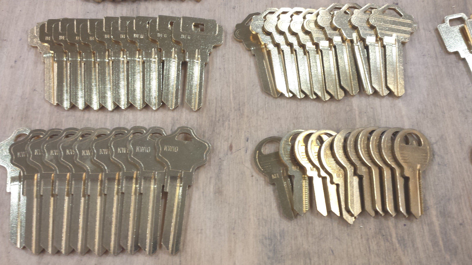 Locksmith-120-Key-Blank-Starter set-Variety Pack-10 each of 12 common blanks-Lot