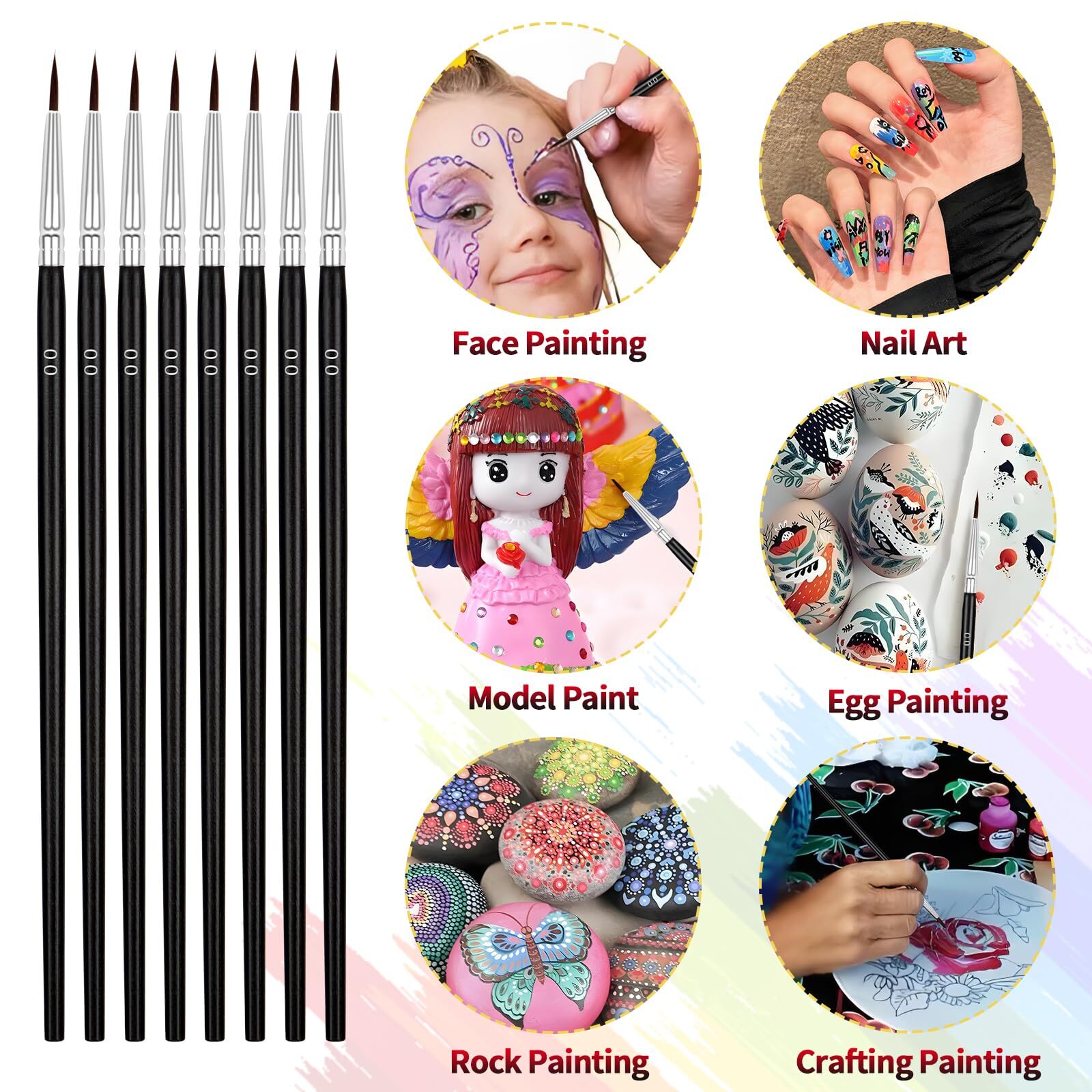 30 Pcs Miniature Tiny Detail Paint Brushes Fine Tips Mini Artist Liner Brush