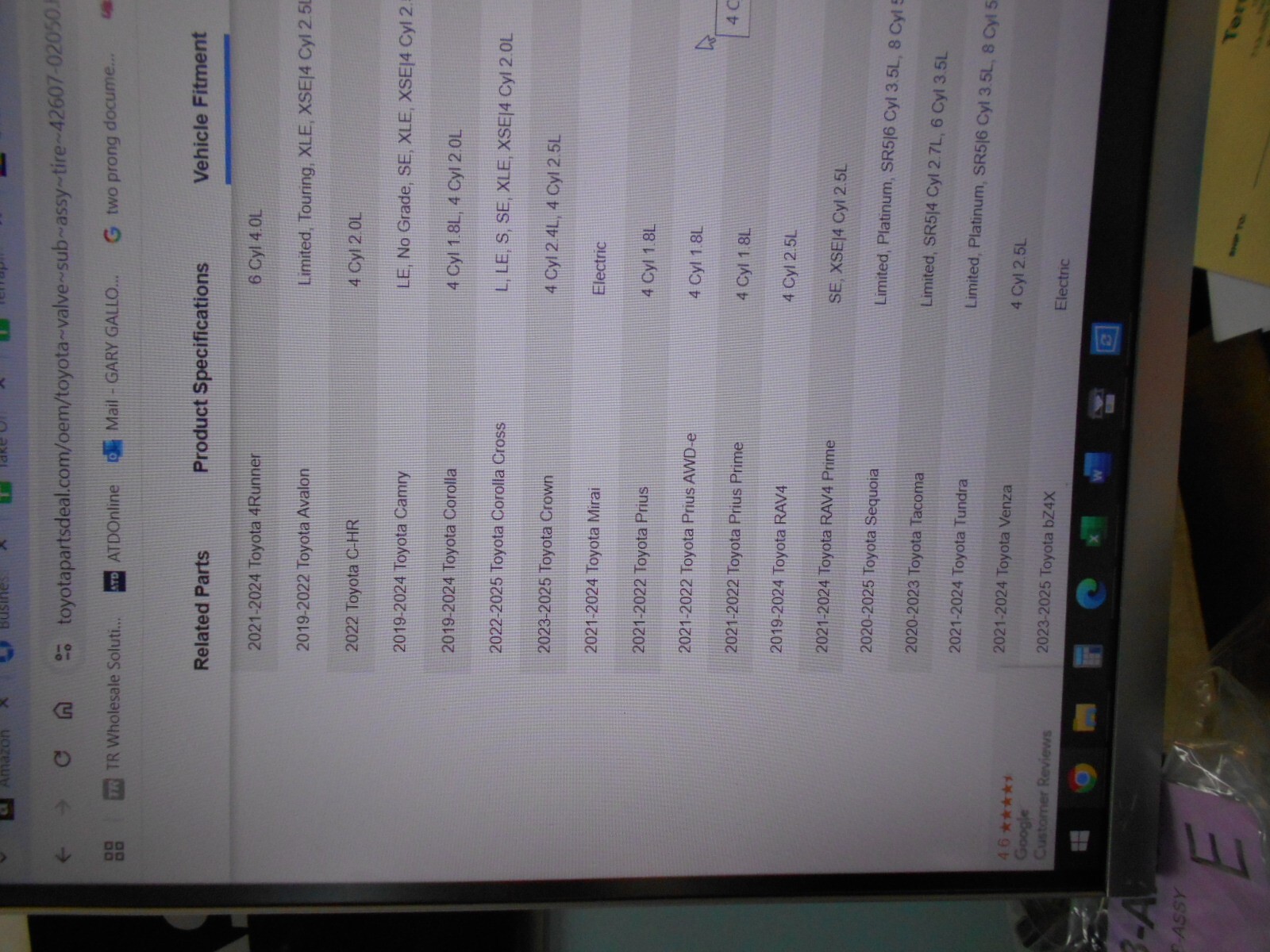 42607-02050 set of 4 plus one extra Toyota TPMS sensors Tundra, 4Run, RAV4 other