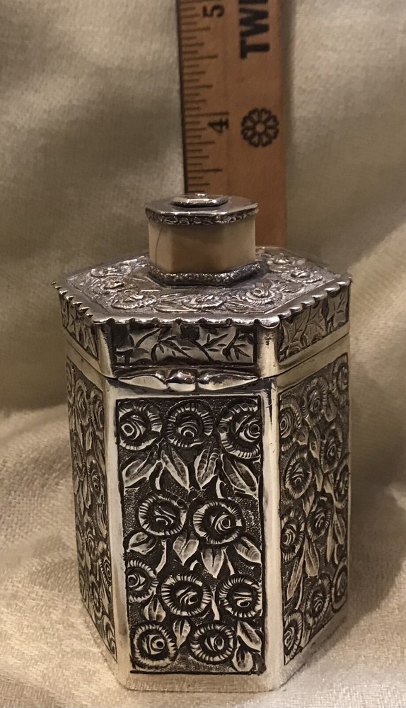 Antique 800 Silver Repousse Box