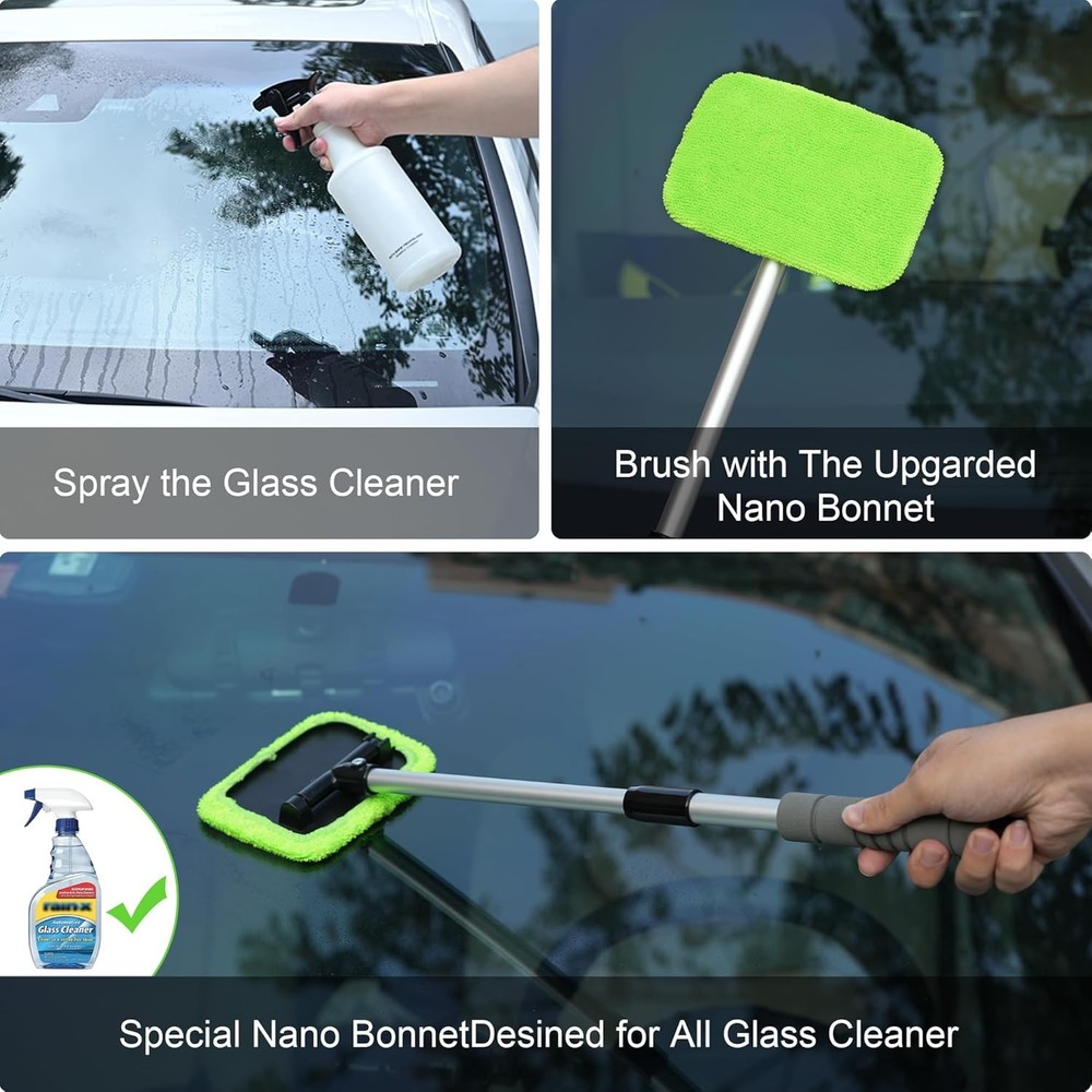 Windshield Cleaning Tool for Car – 27inch Extendable Handle Window Cleaner