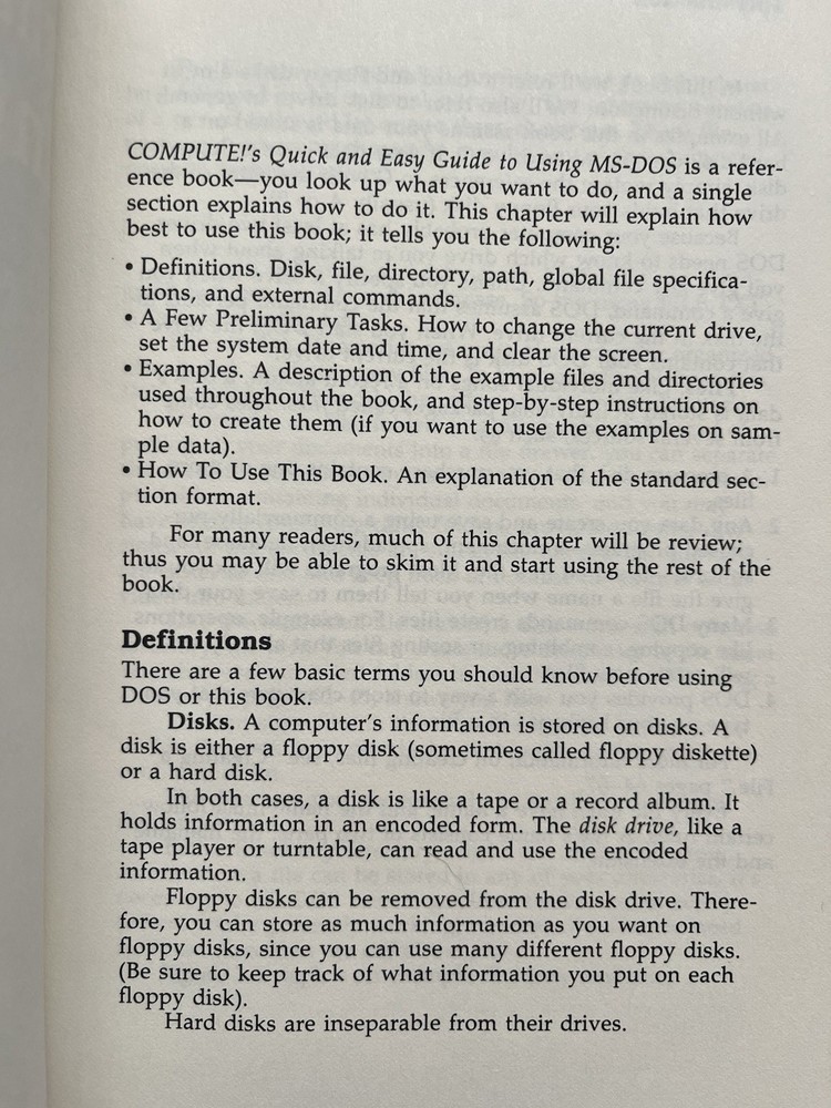 Compute’s Quick And Easy Guide To Using MS-DOS 1987 Vintage Software Computer