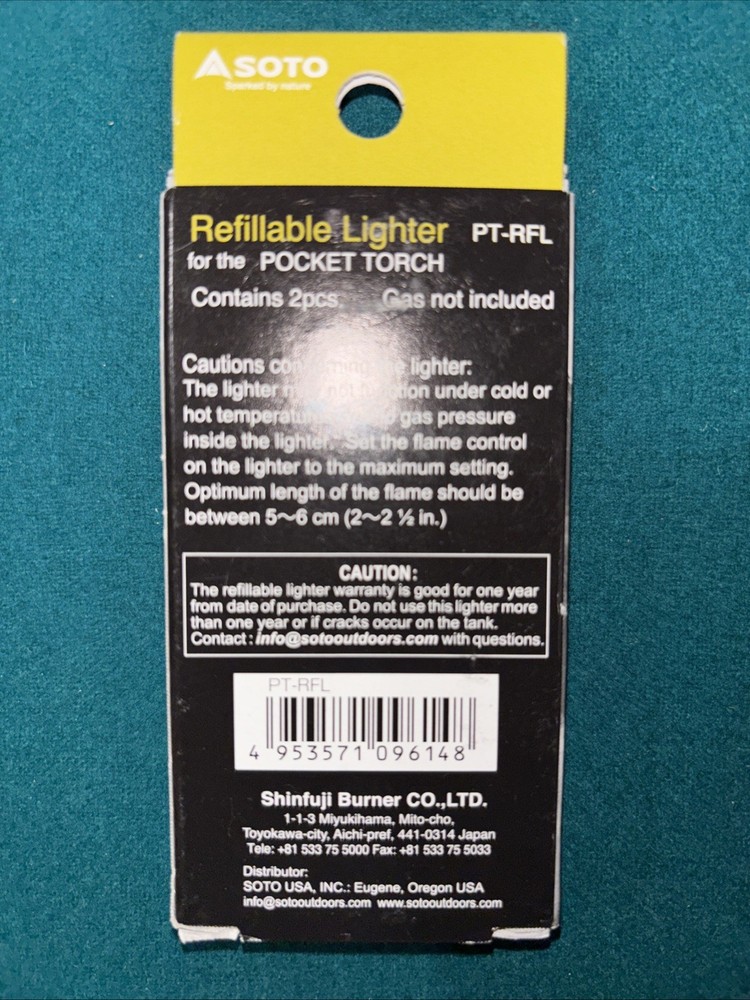 SOTO Pocket Torch – Different Variations Available – Lighter Empty, NO Fuel