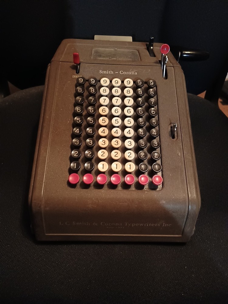 Vintage SMITH & CORONA Adding 1930s Machine K Model 1K41F ~ tested