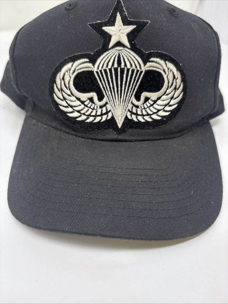 Master Paratrooper Wings Logo Patch Black Baseball Cap Baseball Hat
