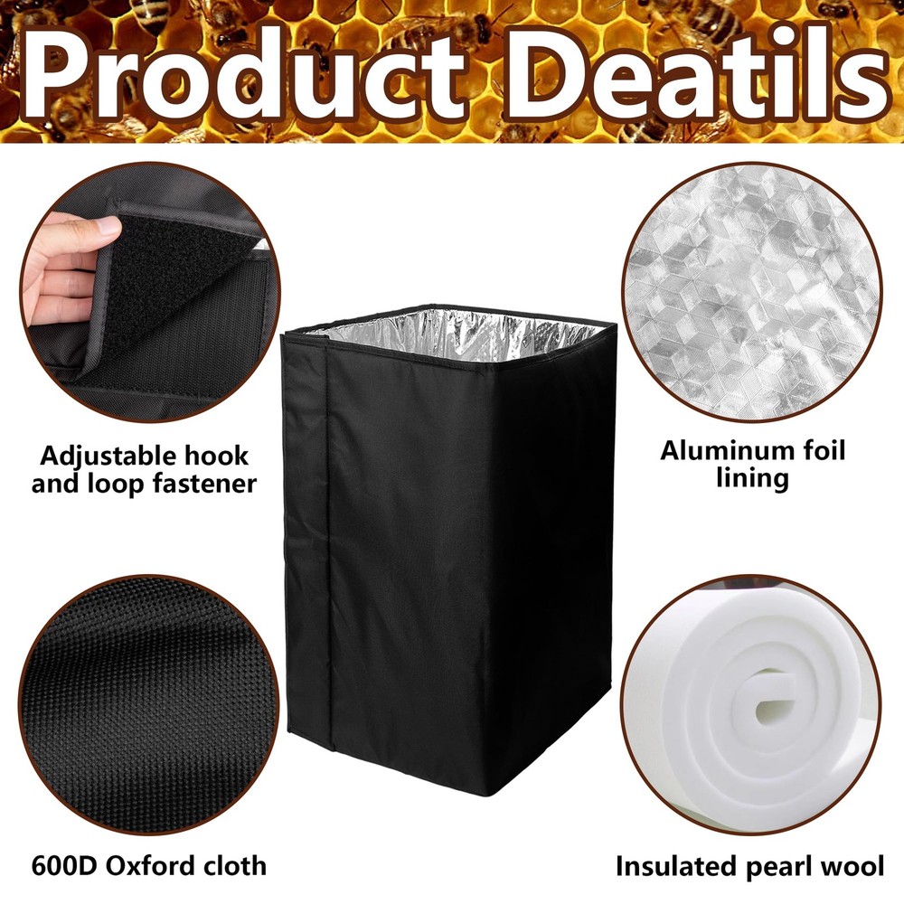 codree 10 Frame Winter Bee Hive Wrap- 2 2 Deep Boxes & 1 Medium Box, 10