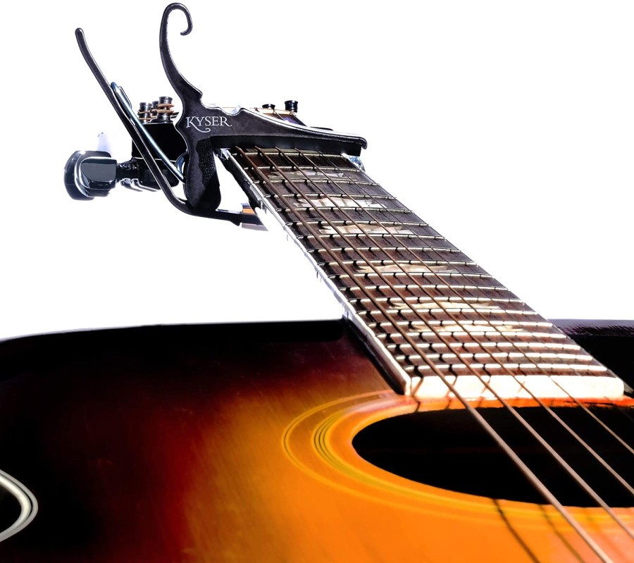 Kyser 6-String Capo Quick-Change 6-string Acoustic Capo - Black Chrome, New!
