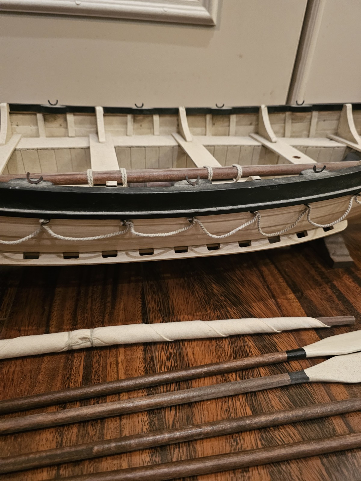 Vintage Liverpool #14 Wood Model Of Titanic Lifeboat, 31" W/Oars, Mast &...