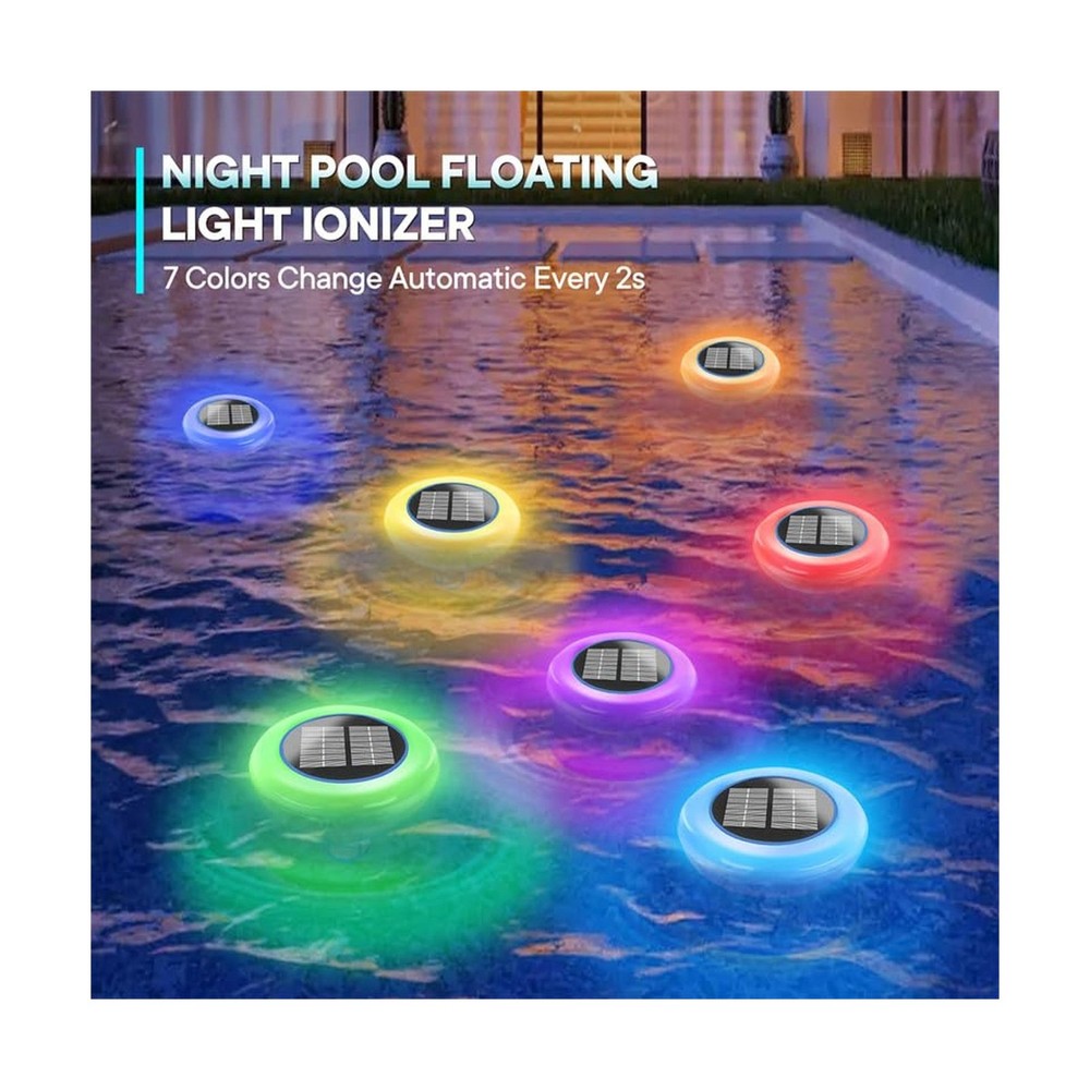 Pool Ionizer for Above Ground Pool, Upgraded Solar Ionizer Pool Auto Switchin...