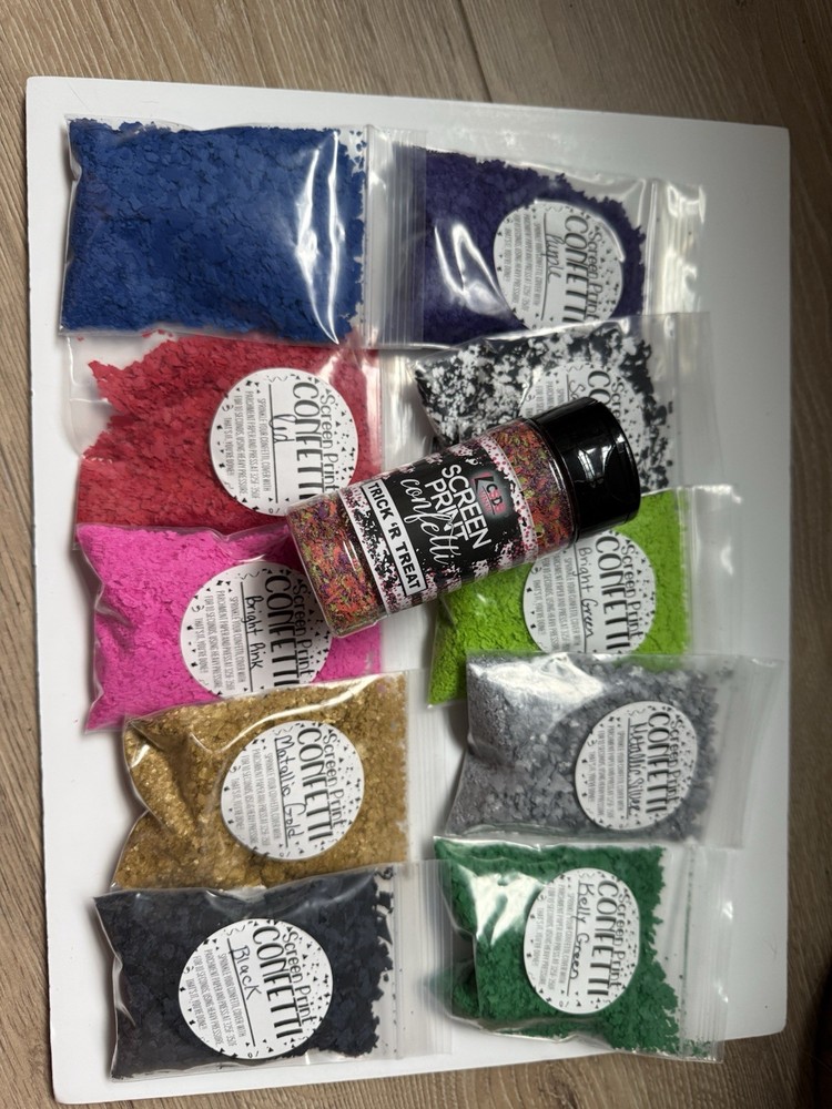 Screen Print Confetti  11 Bags, 1 Jar