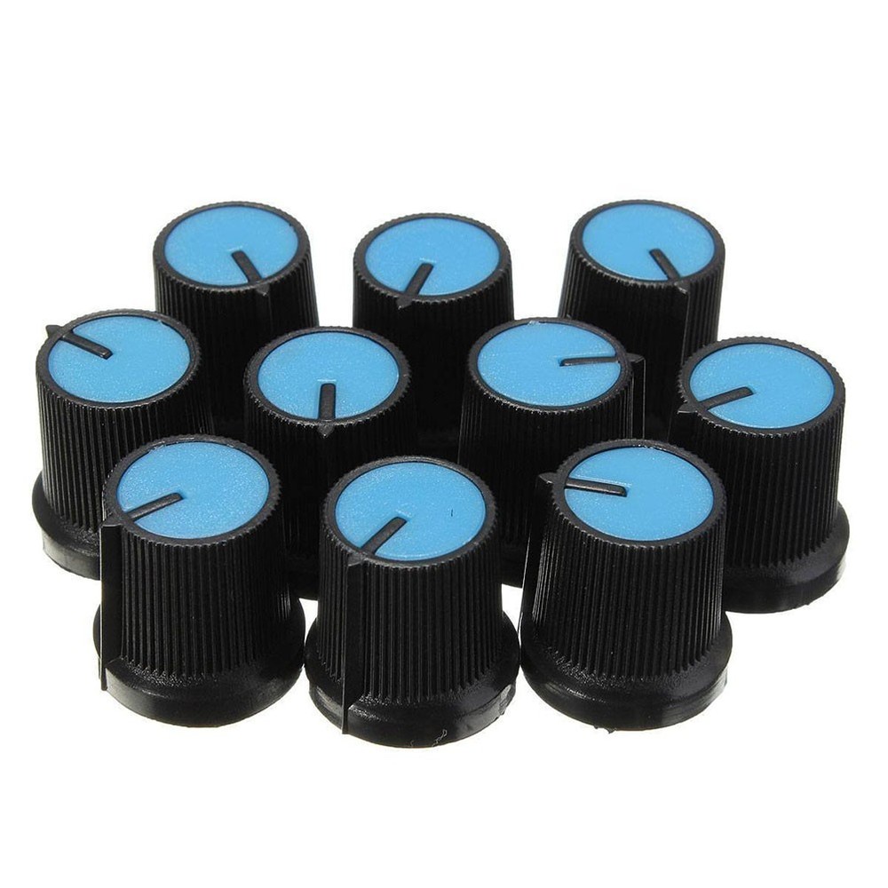 10 PCS Tapered Knobs Flat Knurled Guitar Round Volume Potentiometer Control