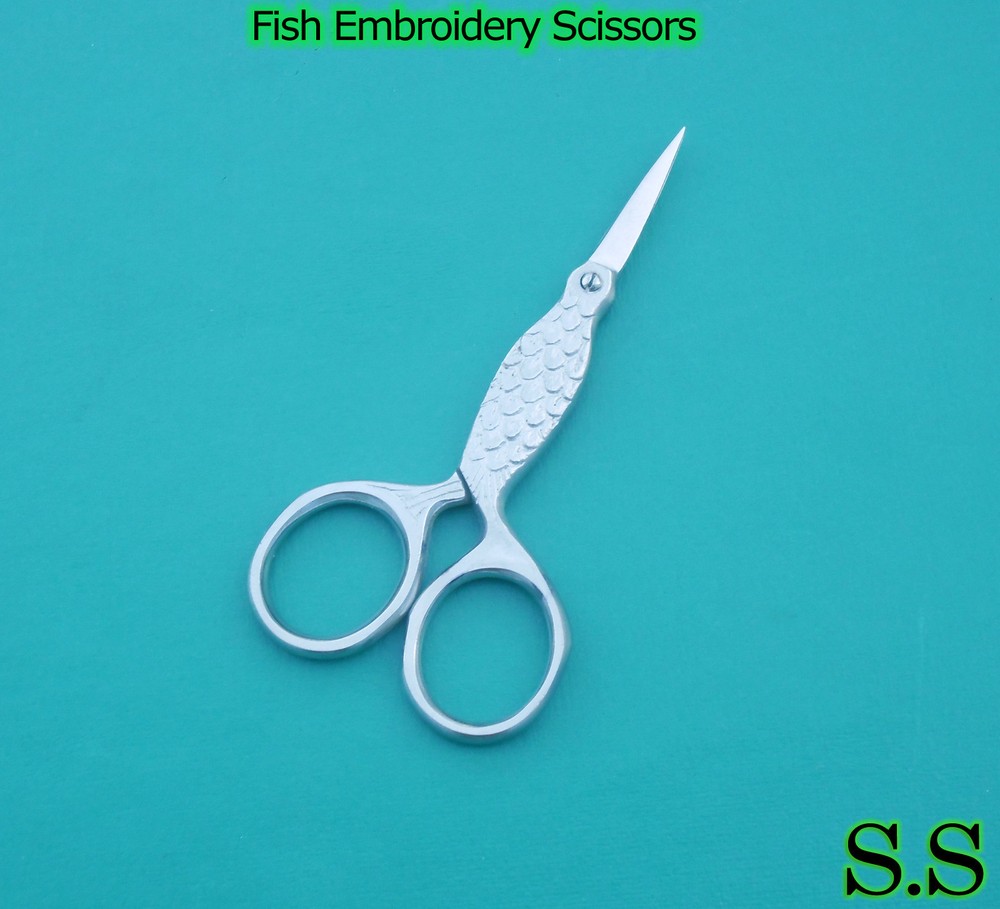 6 Polish Fish Size 3.5" Embroidery Scissors