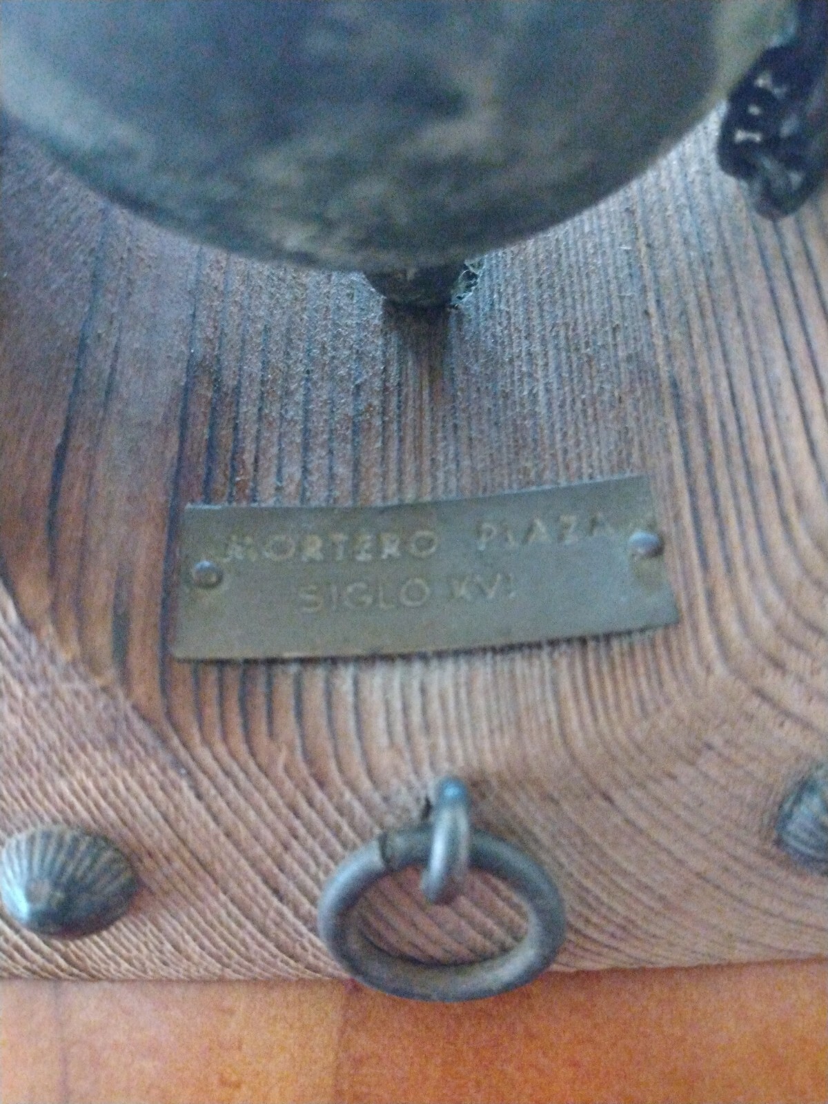 Martero Plaza Siglo XVI vintage wood cast iron miniature cannon